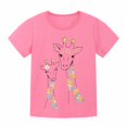 thumbnail image 2 of NOKIO Kids Graphic Tee T-Shirt, Cute And Comfortable Summer Tops For Girls Children's Summer T Shirt Giraffe Print Short Sleeve Crewneck Top Casual Out For 1 To 7 Years, 2 of 6