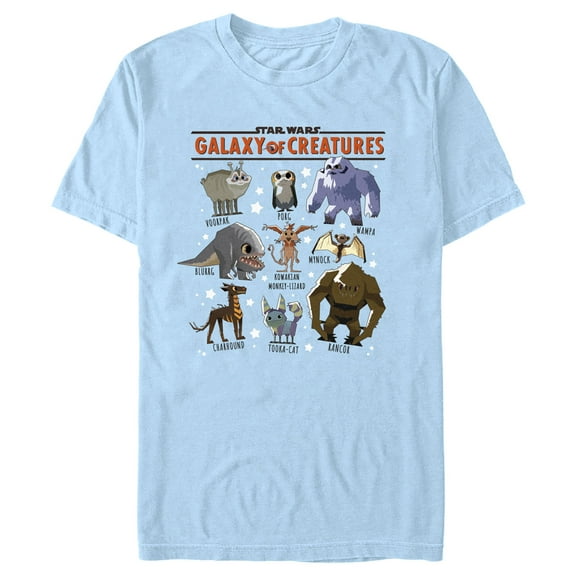 Men's Star Wars: Galaxy of Creatures Creature Poster Graphic Tee Light Blue Large