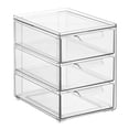 thumbnail image 7 of mDesign Plastic Stackable 3-Drawer Kitchen Storage Organizer - Clear, 7 of 7