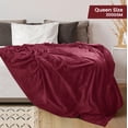 thumbnail image 2 of Utopia Bedding Fleece Blanket Queen Size Burgundy 300GSM Luxury Anti-Static Fuzzy Soft Microfiber Bed Blanket (90x90 Inch), 2 of 9