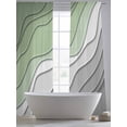 thumbnail image 5 of Sheer Curtains 84 inches Long 2 Panels Set Sage Green Vintage Gradient Light Filtering Sheer Drapes Rod Pocket Window Curtains for Living Room/Bedroom, Minimalist Modern Stripes Grey, 5 of 8