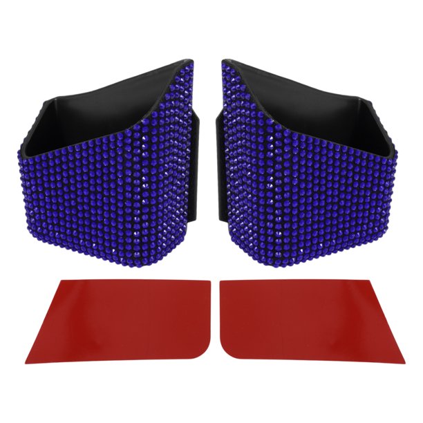 Estuche para Gafas de Sol de Coche Unique Bargains Soporte Universal para Gafas de Sol de Coche ABS, Piedras de Rhinestone Azul 3.35"x2.68" 1 Par