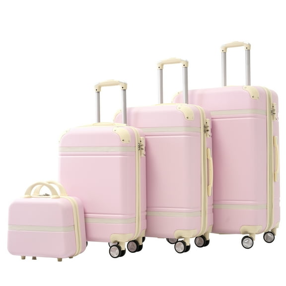 Hardshell Luggage Sets 4 Pieces 20" 24" 28" Luggages and Cosmetic Case Spinner Suitcase with TSA Lock Lightweight