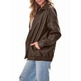 thumbnail image 3 of Womens Oversized Leather Jackets Faux Suede Fall Fashion Coats Winter Outfits Clothes Y2k Tops Dark Brown XXL, 3 of 9
