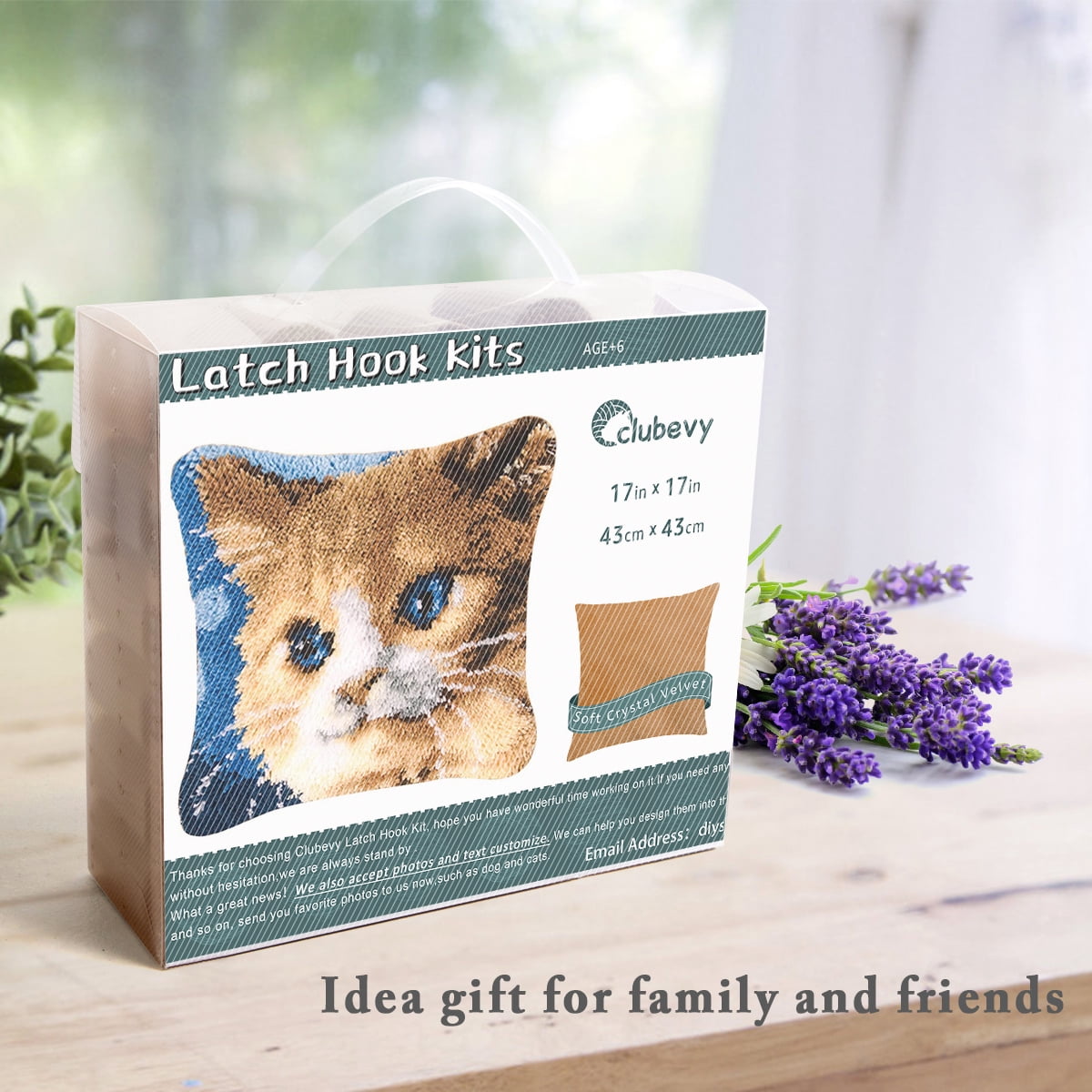 Latch Hook Pillow Kits for Adults pillow,latch hook pillow kits,Cat Embroidery Creative Craft Home Decor Ideal for Learning Pillow Making 43×43cm/17*17in