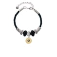 thumbnail image 2 of Delight Jewelry Goldtone Disc 1/2'' Initial - e - Middle Sister Celtic Knot Leather Bead Bracelet, 7"+2" Extender, 2 of 4