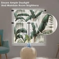 thumbnail image 3 of Palm Leaves Kitchen Curtains Green Gold Window Curtains Valance and Tier Set 36 Inch, Tropical Botanical Rod Pocket Short Tier Curtain for Bedroom Living Room, Summer Small Cafe Kitchen Decor, 3 of 6