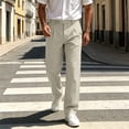 thumbnail image 2 of Horkkom Dress Pants for Men Button Zipper Solid Color Work Pants Casual Business Golf Pants M, 2 of 9