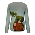 thumbnail image 5 of Pompotops Chandail en Molleton Classique à Manches Longues Col Rond Imprimé St. Patrick pour Femmes en Solde, 5 of 5