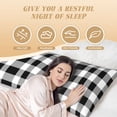 thumbnail image 3 of Body Pillow Cover Black White Plaid Long Pillow Case Protector With Zipper Decorative Soft Large Pillow Cases Covers 20"X54", 3 of 6