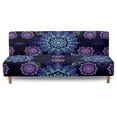 thumbnail image 2 of SCRAWLGOD Boho Mandala Marble Print Armless Futon Cover Washable Anti Scratch Furniture Protector Sofa Slipcover with Elastic Bottom Anti Slip Sofa Bed Covers for Dogs, 2 of 9