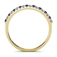 thumbnail image 4 of TriJewels 0.28 ctw Round Blue Sapphire and Lab Grown Diamond (1.50 mm) 18 Stone Wedding Band in 10K Yellow Gold, 4 of 6
