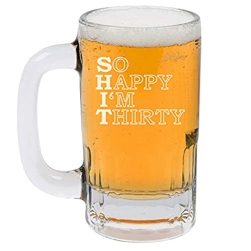 12oz Beer Mug Stein Glass Funny 30th Birthday Dirty 30 
