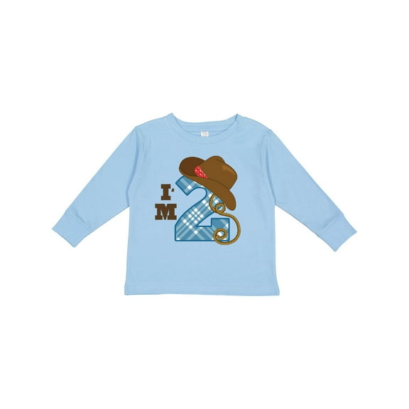 Inktastic 2nd Birthday Cowboy I'm 2 Two Year Old Boys or Girls Long Sleeve Toddler T-Shirt