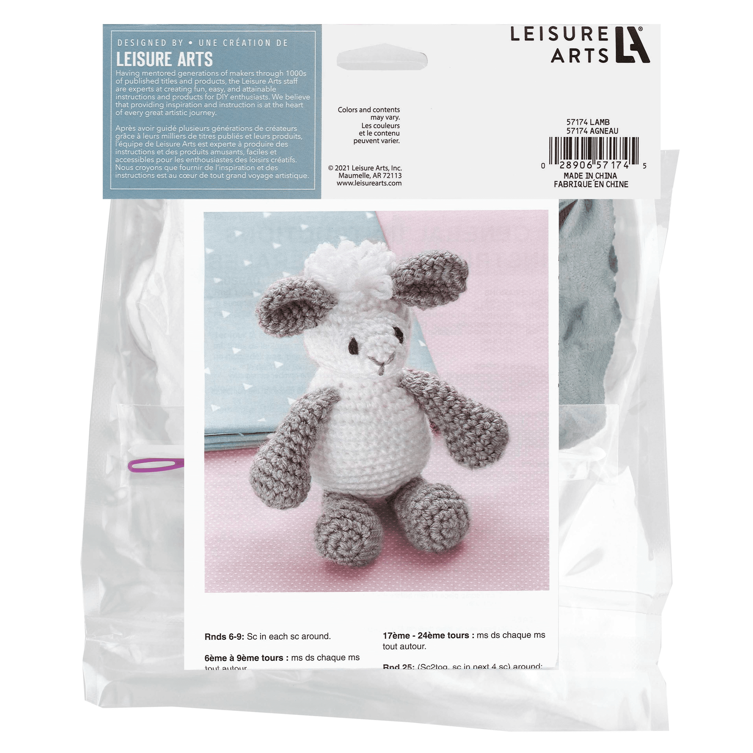 Leisure Arts Little Crochet Friend Kit SM Lamb
