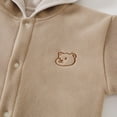 thumbnail image 7 of Unisex Boys Girls Fleece Hoodie Sherpa Lined Jacket Zip Up Hooded Sweatshirt Winter Outerwear for Kids Beige 3-4Years, 7 of 7