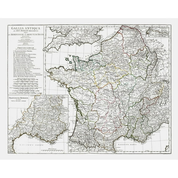 Historic Map - France Ancient - D'Anville 1799 - 28.92 x 23 - Vintage Wall Art