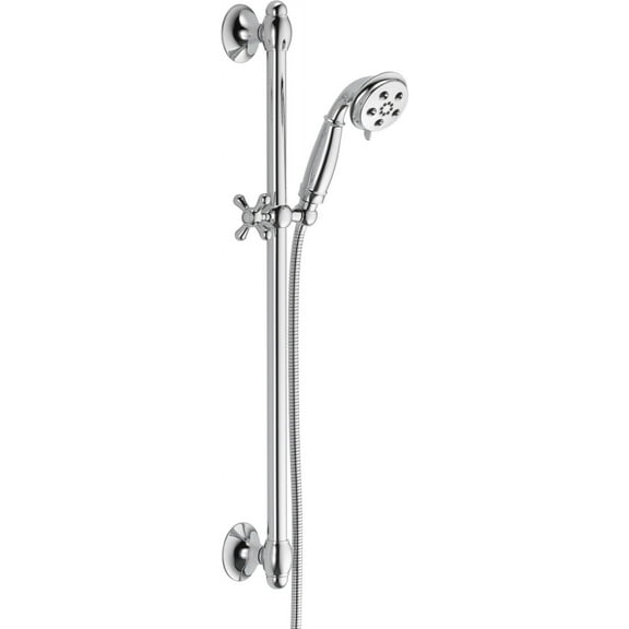 Delta Traditional Hand Shower Package Includes Hand Shower, Slide Bar, and Hose, Available in Various Colors