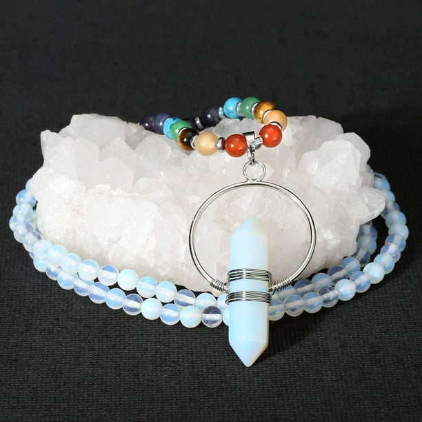 7 Chakra Crystal Necklace Meditation Necklace Natural Gemstone
