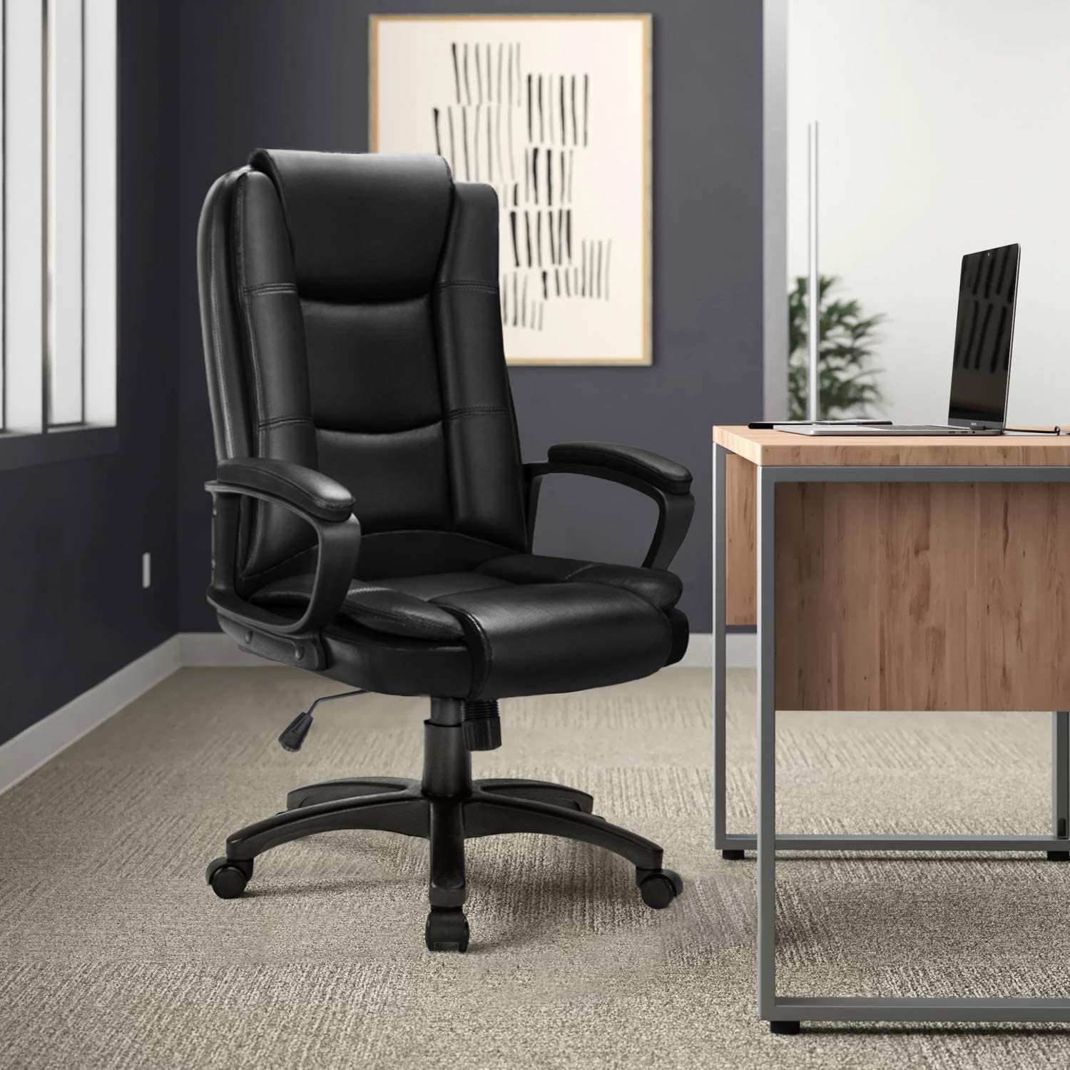 Vitesse Home Office Chair, Big and Tall Chair 8 Hours 400 LBS Heavy Duty Design, Ergonomic High Back Cushion Lumbar Back Support, Computer Desk Chair, Adjustable Executive Leather Chair With Arms - image 2 of 7