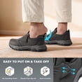 thumbnail image 2 of Fittington Slip on Shoes for Men Hiking Walking Shoes Trekking Loafer with Arch Support, Dark Gray-Size 13, 2 of 11