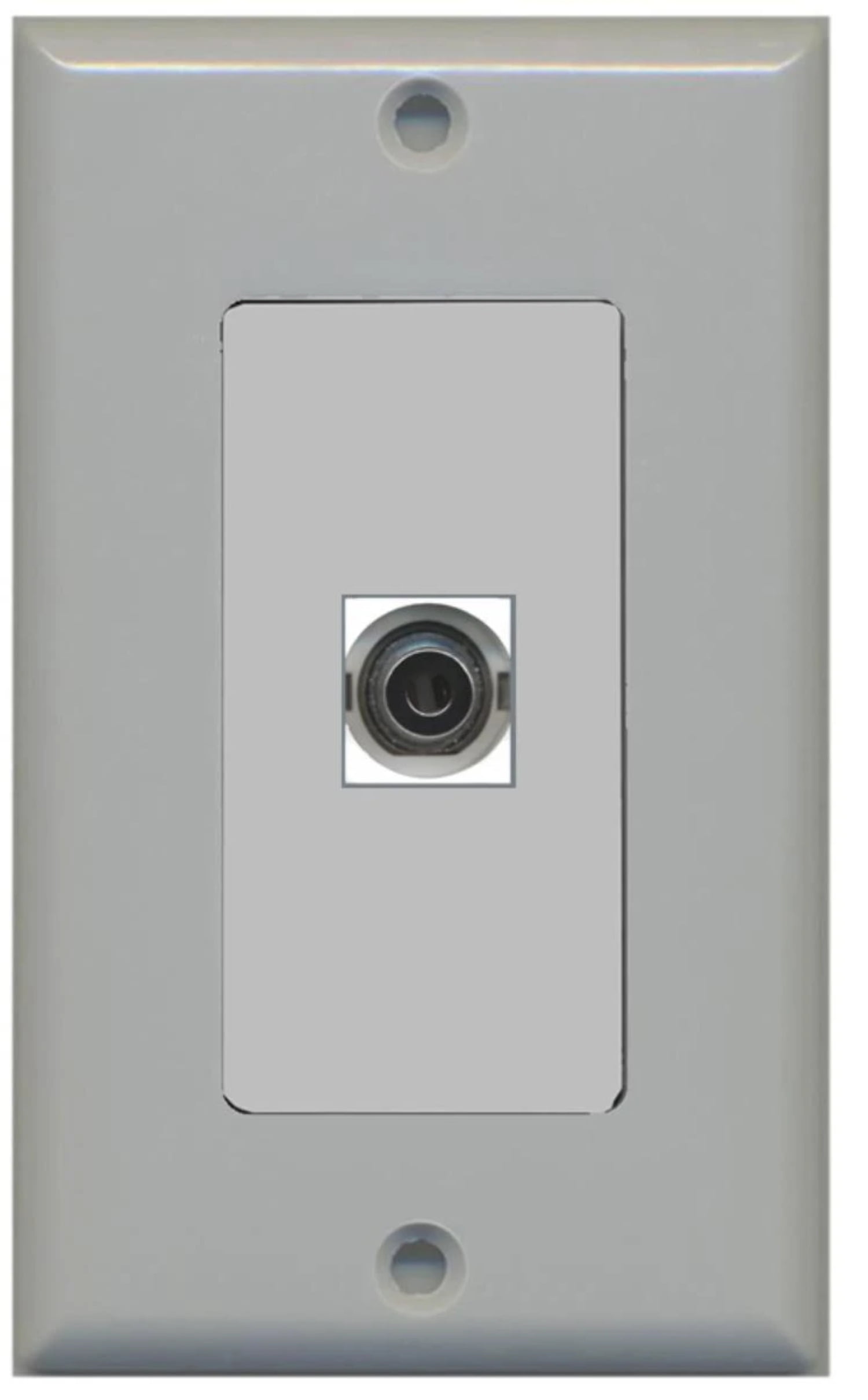 Ultra Spec Cables 1 Port 3.5mm Headphone Wall Plate Gray w/White Jacks