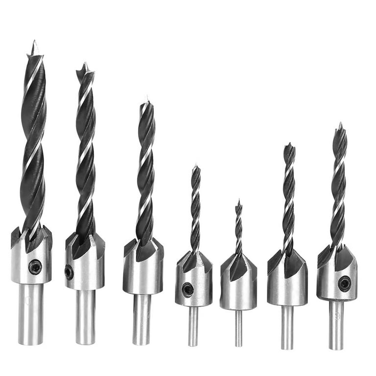 Magnetic Claw Chamfer Drill Bit Set Hex Shank High Speed Steel for Woodworking 6 Pc Cutter Chamfering Tool Kit Durable Alloy with Precision Edges Quick Change Ideal for DIY Projects Craftsman