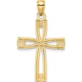 thumbnail image 4 of 14K Yellow Gold Beaded & Polished Cross Pendant (Width 20.25) (Length 33.24) - Jbsp, 4 of 5
