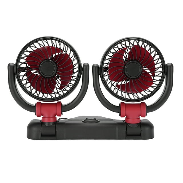 Car Fans Quiet Portable Cooling Dual Head Rotatable Electric Fan for SUV RV