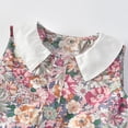 thumbnail image 3 of IROINNID Toddler Girls Sleeveless Doll Collar Floral Printed Princess Dress, 3 of 7
