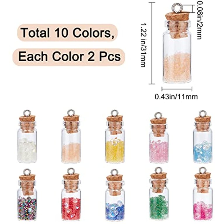 1Bag 20pcs Cube Shape Tiny Bottle Charms Clear Glass Mini Wish Bottles  Small Potion Bottles with Cork Stopper 20pcs Eye Pin Peg Bails for Home  Party Decor Crafts DIY Jewellery Making 