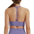 thumbnail image 3 of SHENGYUAN Supportive Sports Bras for Women High Support Bra Padded Bralettes Pack V Neck Bando Girls Top Vest Purple,XXL, 3 of 5