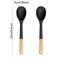 thumbnail image 2 of PLJFXXM Silicone Cooking Spoons, Nonstick Solid Wooden Handle Spoon, Heat Resistan Silicone Kitchen Spoons for Cooking, Serving, Basting, Mixing, 12.6inch, 2 of 2