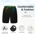 thumbnail image 3 of Fuzoiu Night Rainbow Sparkles Print Men's Swim Shorts,Quick-Dry Double-Layer Swim Trunks,Board Trunks,Beach Shorts Swimwear Bathing Suits-Medium, 3 of 6