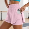 thumbnail image 2 of Mnuaqn Women's Athletic Shorts High Waisted Running Short Pocket 2.5" Sporty Shorts Gym Workout Shorts (Pink, XL), 2 of 9