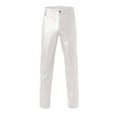 thumbnail image 4 of AWZXDE Men's Leather Pants Solid Color Straight Leg Slim Fit Style Stretch Comfortable Casual Trousers White,30/M, 4 of 4