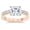 Rose Gold, variant on GIA Certified 1.03 Carat Princess Cut/Shape Classic Prong Set Round Diamond Engagement Ring with a 0.50 Carat 14K White Gold Size-4.0
