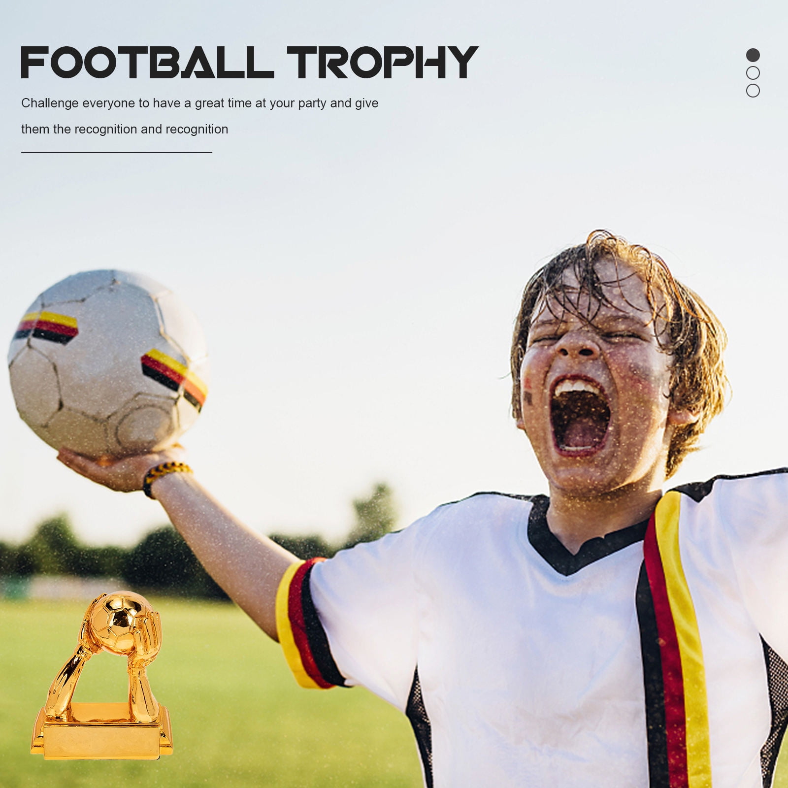 BESTYASH Golden Soccer Football Trophy Resin Award for Sports Competitions, Player Recognition, and Home or Office Display