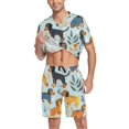 thumbnail image 3 of joogoo Men's Pajama Set Dachshund Dogs V-Neck Pj Shorts Set 2 Piece Loungewear Sleepwear L, 3 of 7