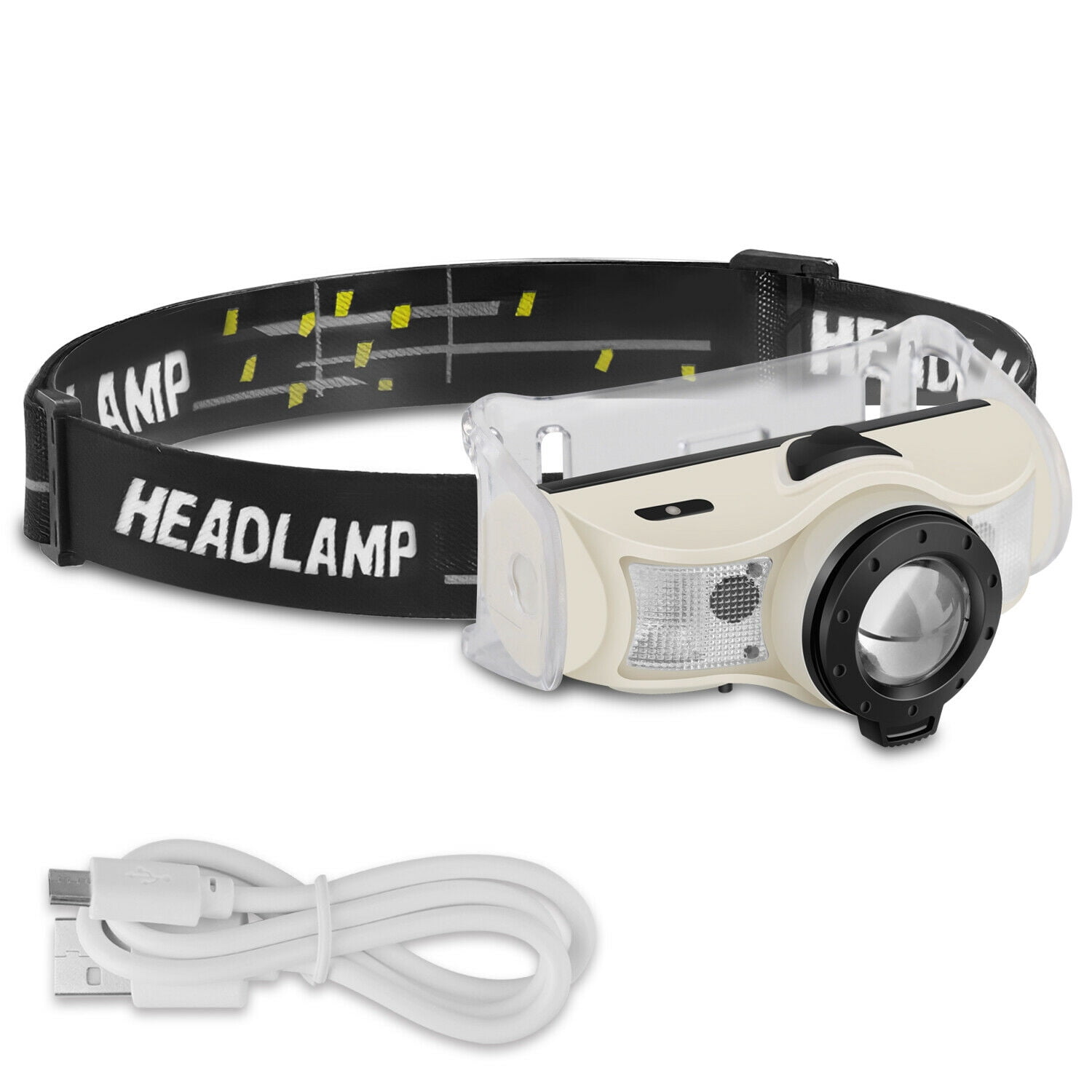 LNKOO Headlamp Flashlight, USB Rechargeable Led Head Lamp, Waterproof Headlight with 5 Modes and Adjustable Headband, Perfect for Camping, Hiking, Outdoors, Hunting