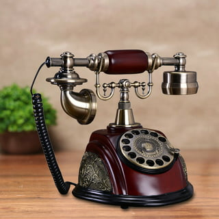 OUKANING Retro Fashioned Rotary Dial Phone Handset Working Telephone Manual  Rotary Telephone Bell Phone For Office Home Hotel European Gold