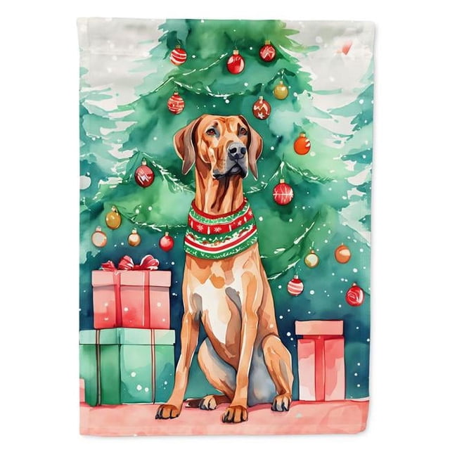 Carolines Treasures DAC3604CHF 40 x 28 Po Unisexe Rhodesian Ridgeback Noël Polyester Maison Drapeau