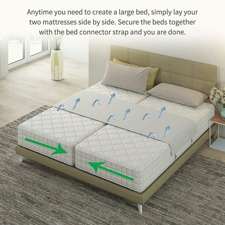 Bed Bridge Twin to King Converter Kit Mattress Connector Bed Gap Filler for Split King Adjustable Beds - Twin Bed Connector to Make A King, White