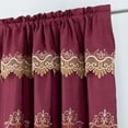 thumbnail image 4 of Betsy Macrame Embroidered Window Curtain Panel Bonnie - Burgundy, 4 of 5
