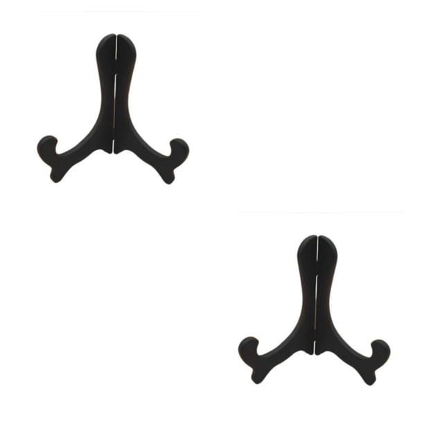Yuarrent Soporte para té Soporte de escritorio Soporte de exhibición Mano de obra fina Tamaño compacto Decorativo Exquisito Sin rebabas Negro 2piezas