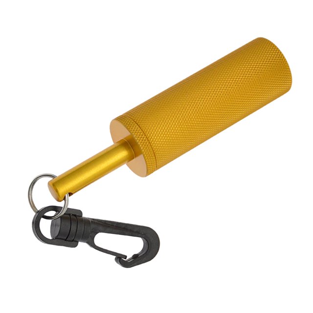 heritaly Scuba Rattle Stick with Clip Loudest with Hook Handheld Diving Pointer Stick Gold Gold 11.8x2.8cm