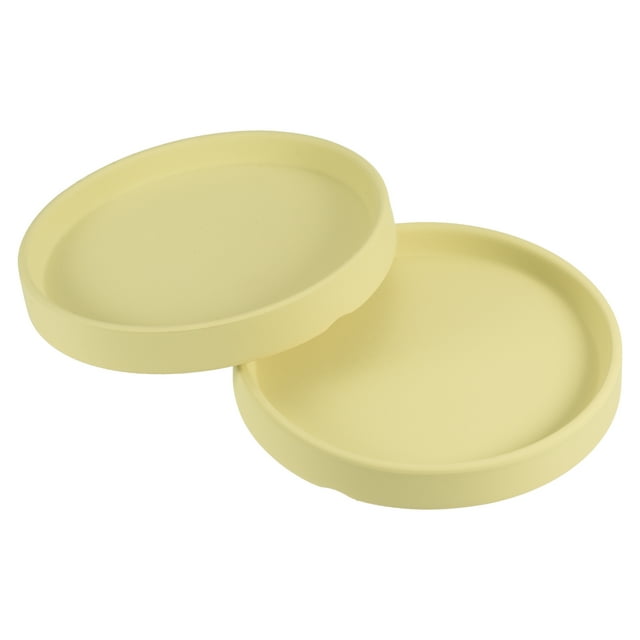 Unique Bargains 4.5' Ceramic Round Planter Saucer Flower Pot Drip Tray Coaster, Chartreuse 2 Pack