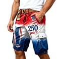 thumbnail image 4 of FASHOFT Cargo Shorts for Men 250 Anniversary USA Shorts American Flag Print Men Patriotic 4th of July Short with Pockets Red L, 4 of 4