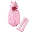 thumbnail image 4 of SILVERCELL Infants Baby Girls Boys Fall Clothes Cute Cartoon Romper Short Jumpsuit Hooded Playsuit With Striped Stockings 0-24 Months, 4 of 8