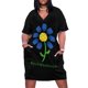 thumbnail image 1 of # Pickleballchick-vestido holgado de flores adorables para mujer traje informal con bolsillos a la moda para baile de graduación, 1 of 6